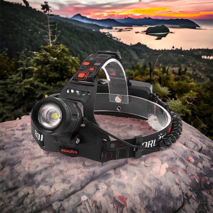 Налобный фонарь Bailong BL-T32-P50, мощный налобный светодиодный фонарик на голову, три режима