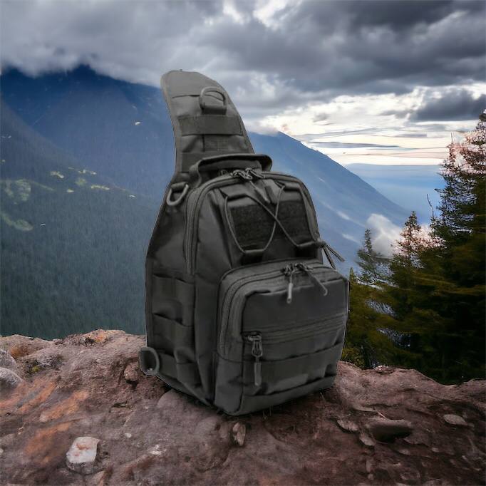 Качественная тактическая сумка, укрепленная мужская сумка рюкзак тактическая слинг. Цвет: черный