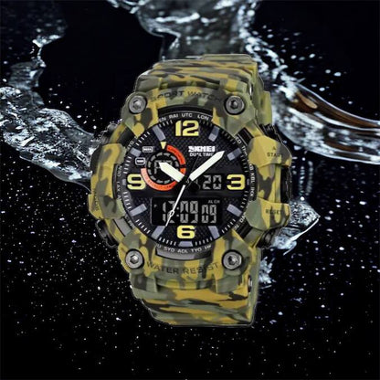 Часы наручные мужские SKMEI 1520CMGN CAMO GREEN, часы военные мужские, для военнослужащих. Цвет: камуфляж