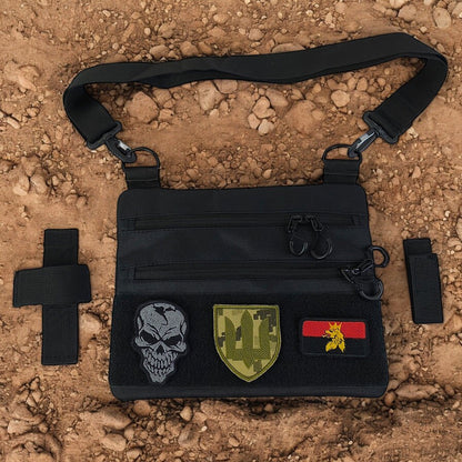 Сумка тактична чорна для прихованого носіння з кобурою, чоловічий месенджер із кордури