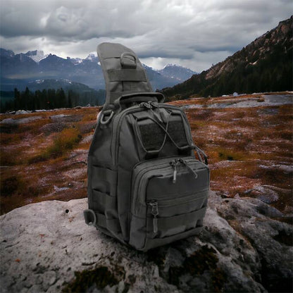 Качественная тактическая сумка, укрепленная мужская сумка рюкзак тактическая слинг. Цвет: черный