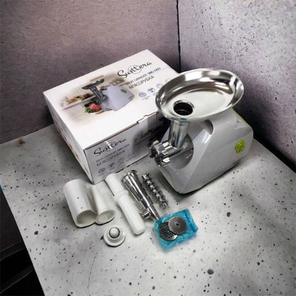 Мясорубка Suntera SMG-5425W, мясорубка-соковыжималка, электрическая мясорубка с насадками для дома