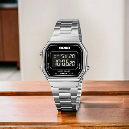 Часы наручные мужские SKMEI 1647SI, армейские часы противоударные, модные мужские часы