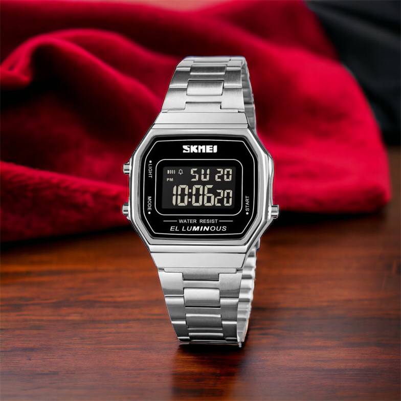 Часы наручные мужские SKMEI 1647SI, армейские часы противоударные, модные мужские часы