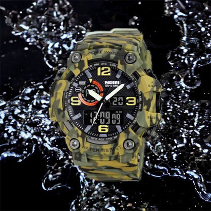 Часы наручные мужские SKMEI 1520CMGN CAMO GREEN, часы военные мужские, для военнослужащих. Цвет: камуфляж