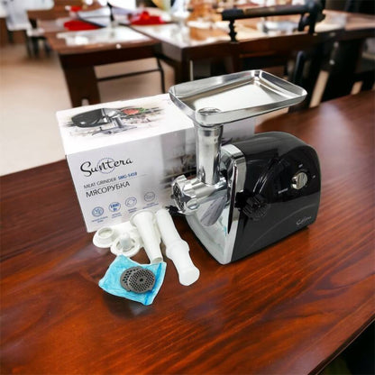 Мясорубка Suntera SMG-5418B 1800 Вт, электромясорубка для шинковки, мясорубка электрическая металл