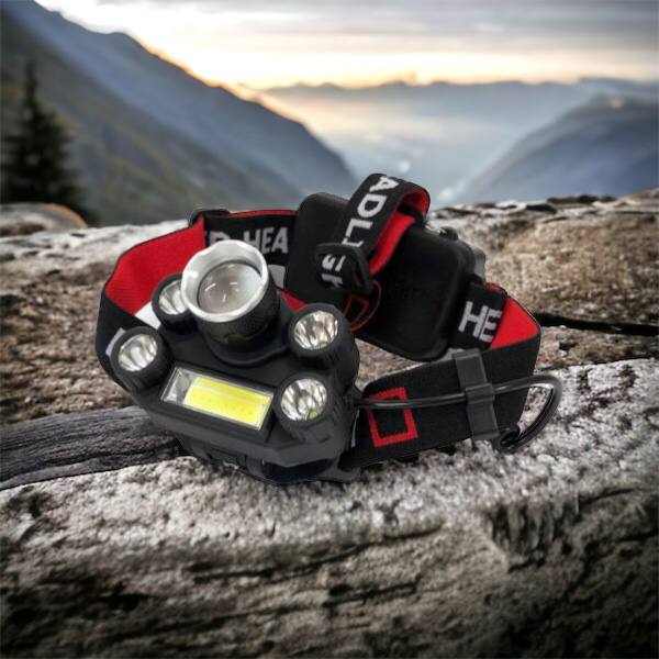 Фонарик налобный Bailong BL-T64-T6+4XPE, светодиодный фонарь на лоб, мощный налобный фонарь для рыбалки