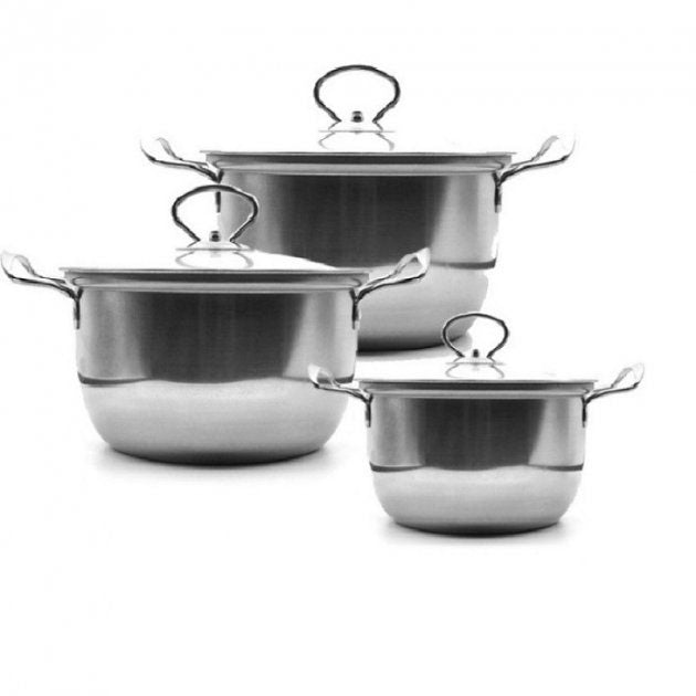 Набор кастрюль из нержавеющая стали с крышками UNIQUE UN-5074, набор посуды для электрических плит