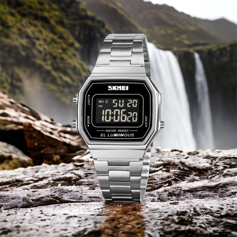 Часы наручные мужские SKMEI 1647SI, армейские часы противоударные, модные мужские часы