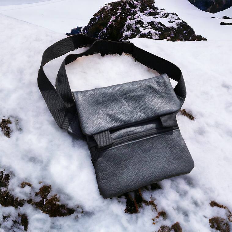 Тактична шкіряна сумка з кобурою, чоловічий месенджер, барсетка - чорний слінг, чоловіча сумка через плече