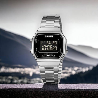 Часы наручные мужские SKMEI 1647SI, армейские часы противоударные, модные мужские часы