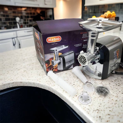 Мясорубка Magio MG-269, 2400 W, мясорубка электрическая металл, мясорубка с металлическим редуктором