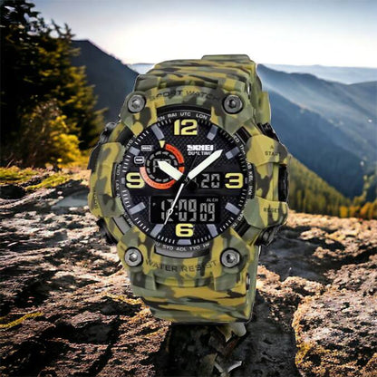 Часы наручные мужские SKMEI 1520CMGN CAMO GREEN, часы военные мужские, для военнослужащих. Цвет: камуфляж