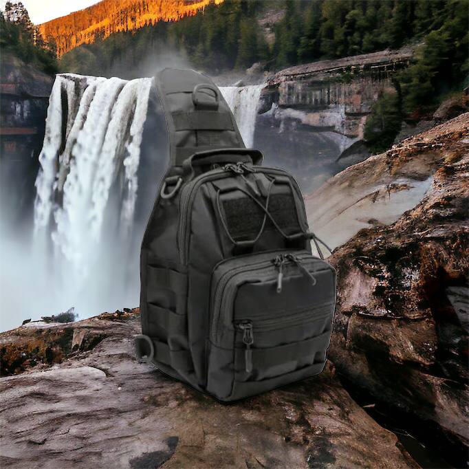 Качественная тактическая сумка, укрепленная мужская сумка рюкзак тактическая слинг. Цвет: черный