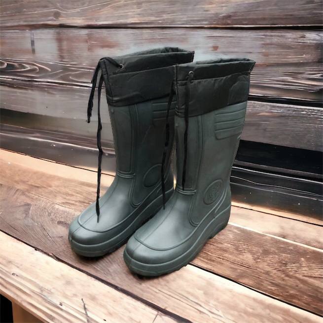 Сапоги мужские резиновые высокие утепленные с подвязкой 44 размер (29 см), сапоги резиновые для рыбалки