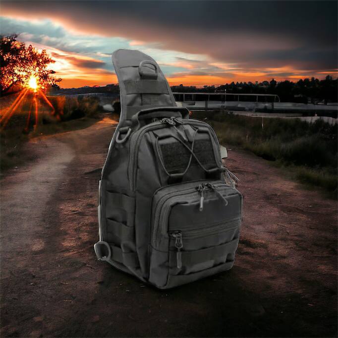 Качественная тактическая сумка, укрепленная мужская сумка рюкзак тактическая слинг. Цвет: черный