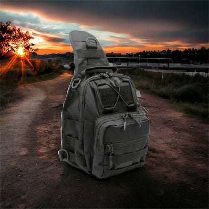 Качественная тактическая сумка, укрепленная мужская сумка рюкзак тактическая слинг. Цвет: черный