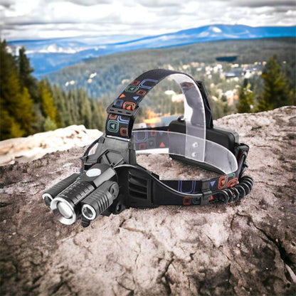 Фонарь налобный W602-T6-2XPE Bike с велокреплением 2x18650, светодиодный фонарь на лоб, сверхмощный