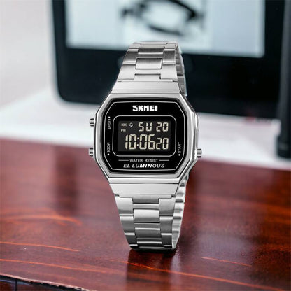 Часы наручные мужские SKMEI 1647SI, армейские часы противоударные, модные мужские часы