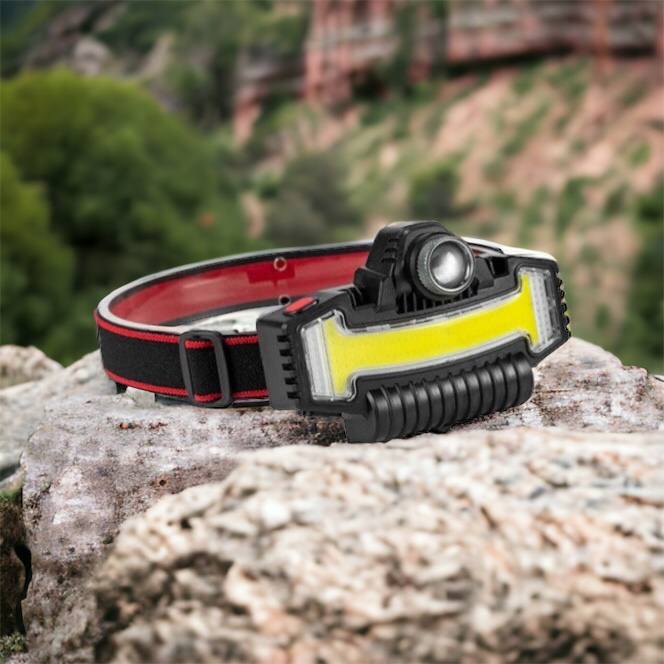 Налобный фонарик Bailong BL-W685-LTS+COB+RGB, 5 режимов, водостойкий, ударостойкий, USB кабель Type-c