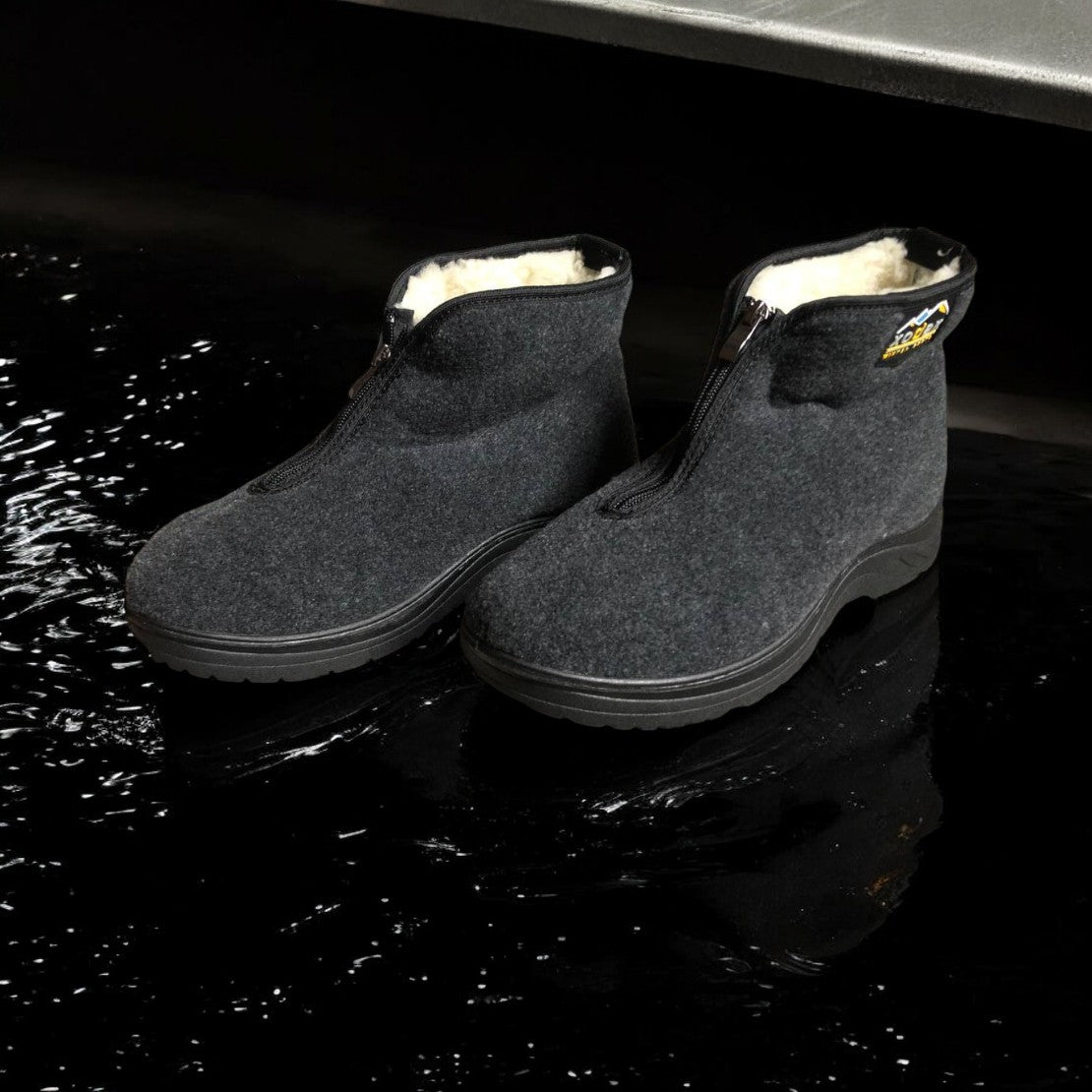 Черевики чоловічі утеплені на застібці 41 розмір, повстяні бурки, домашні чоловічі валянки. Колір: сірий