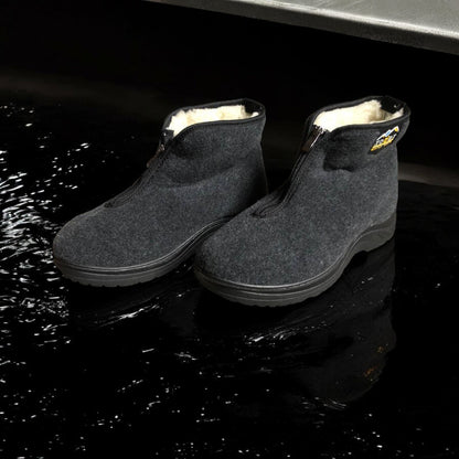 Черевики чоловічі утеплені на застібці 41 розмір, повстяні бурки, домашні чоловічі валянки. Колір: сірий