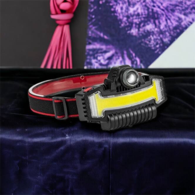 Налобный фонарик Bailong BL-W685-LTS+COB+RGB, 5 режимов, водостойкий, ударостойкий, USB кабель Type-c