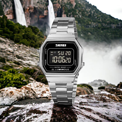 Часы наручные мужские SKMEI 1647SI, армейские часы противоударные, модные мужские часы