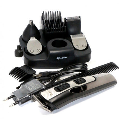 Машинка для стрижки 10в1 GEMEI GM-592, тример для бороды, триммер беспроводной. Цвет: черный