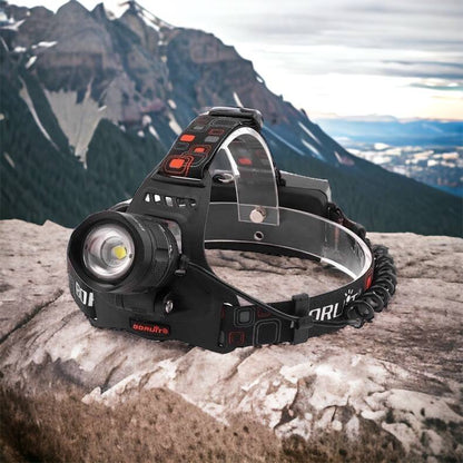 Налобный фонарь Bailong BL-T32-P50, мощный налобный светодиодный фонарик на голову, три режима
