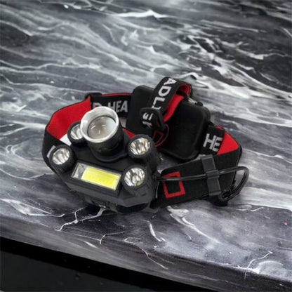 Фонарик налобный Bailong BL-T64-T6+4XPE, светодиодный фонарь на лоб, мощный налобный фонарь для рыбалки