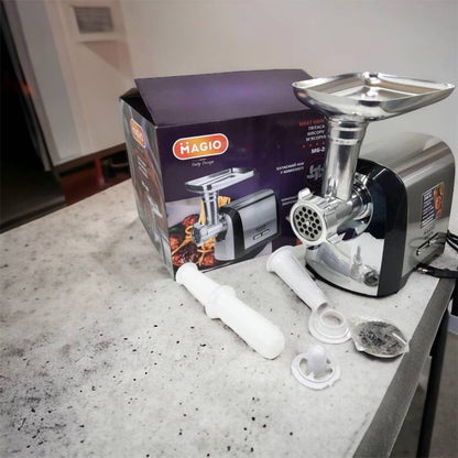 Мясорубка Magio MG-269, 2400 W, мясорубка электрическая металл, мясорубка с металлическим редуктором