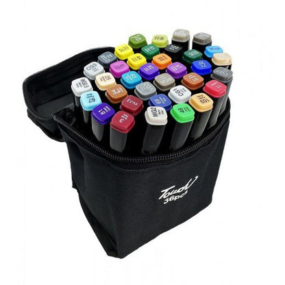 Набор цветных маркеров 36 шт, Маркер набор, Набор скетч маркеров для рисования двусторонние touch