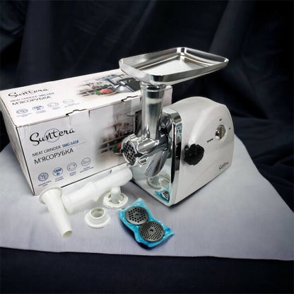 Мясорубка Suntera SMG-5418W, электромясорубка для дома, мясорубка с металлическим редуктором