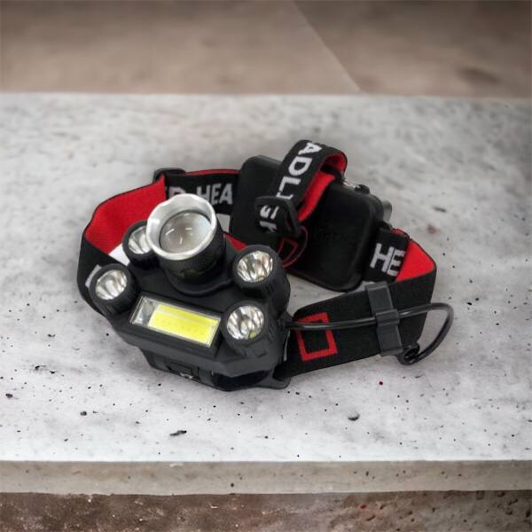 Фонарик налобный Bailong BL-T64-T6+4XPE, светодиодный фонарь на лоб, мощный налобный фонарь для рыбалки