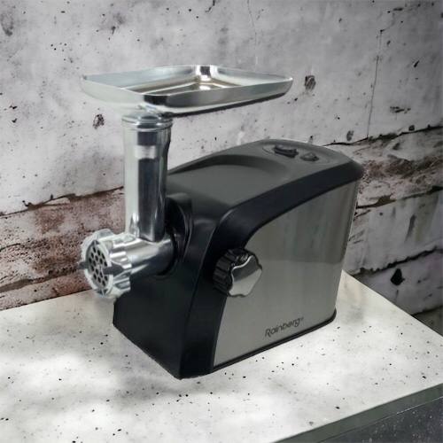 Электрическая мясорубка Rainberg RB-673 с соковыжималкой и шинковкой 9 насадок 3000W с реверсом