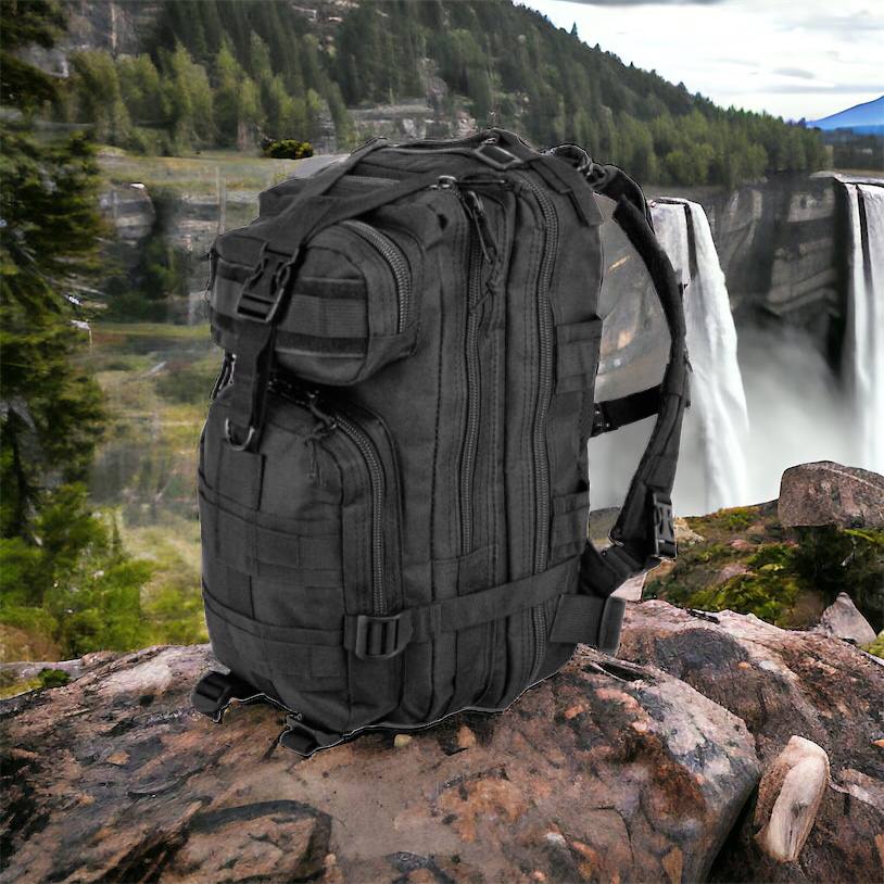 Тактический рюкзак Tactic 1000D для военных, охоты, рыбалки,  походов, путешествий и спорта. Цвет: черный