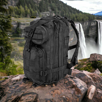 Тактический рюкзак Tactic 1000D для военных, охоты, рыбалки,  походов, путешествий и спорта. Цвет: черный