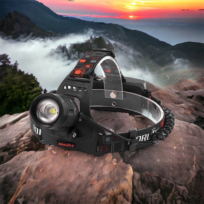 Налобный фонарь Bailong BL-T32-P50, мощный налобный светодиодный фонарик на голову, три режима