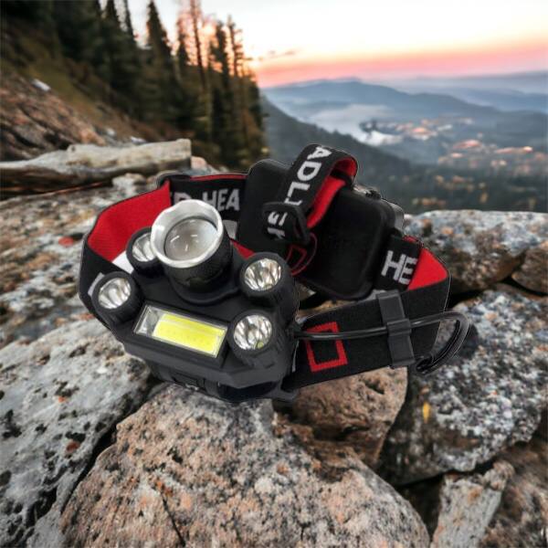 Фонарик налобный Bailong BL-T64-T6+4XPE, светодиодный фонарь на лоб, мощный налобный фонарь для рыбалки