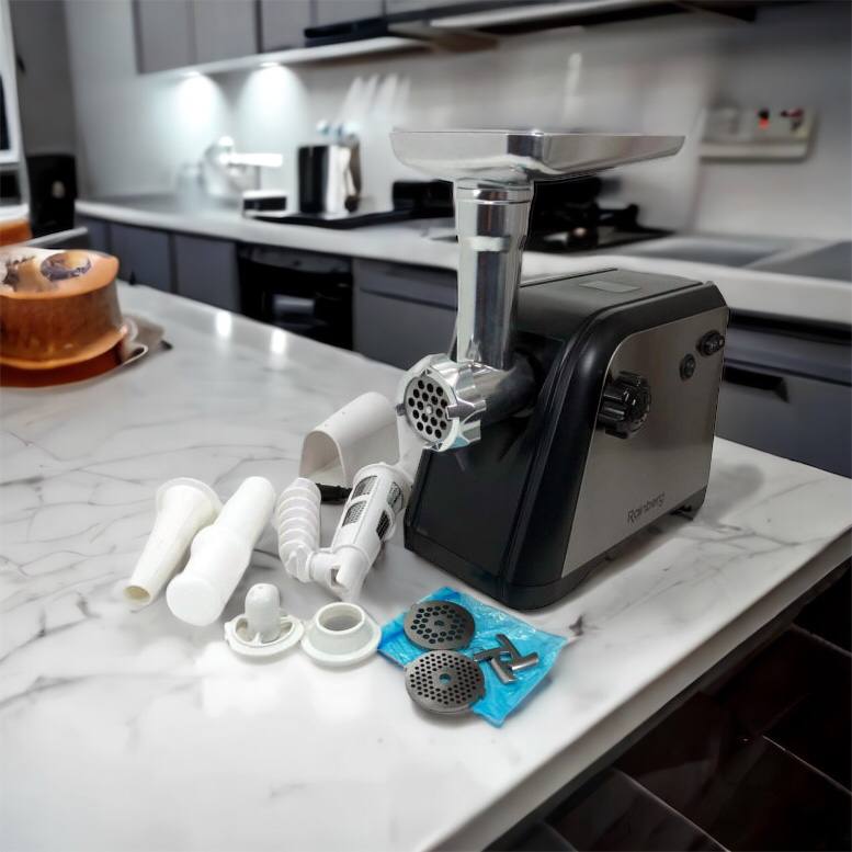Мясорубка Rainberg RB-672 3000W электрическая с реверсом и соковыжималкой, мясорубка электрическая металл