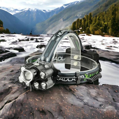 Яркий светодиодный налобный фонарь Bailong Police BL-T78 5 led белый, налобный фонарик с usb зарядкой