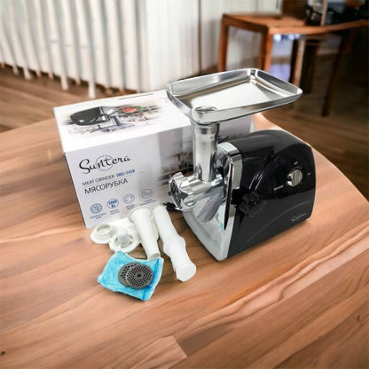 Мясорубка Suntera SMG-5418B 1800 Вт, электромясорубка для шинковки, мясорубка электрическая металл