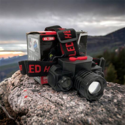 Фонарь налобный Bailong BL-1805 COB XPE аккумуляторный, фонарь на голову для рыбалки, надежный налобный