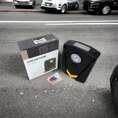 Автомобильный компрессор 12V насос с фонариком, мощный насос для колес автомобиля от прикуривателя