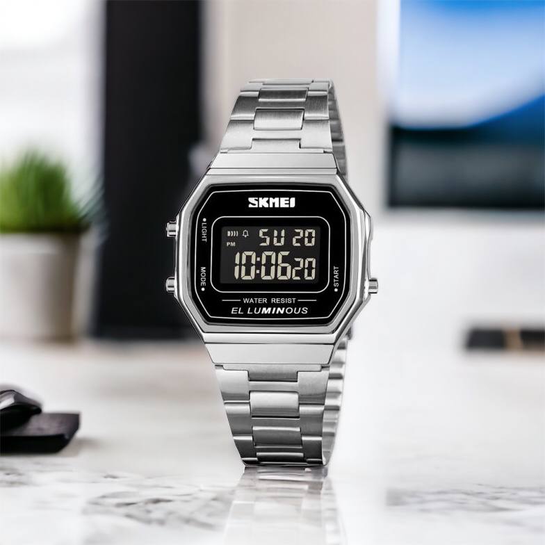 Часы наручные мужские SKMEI 1647SI, армейские часы противоударные, модные мужские часы