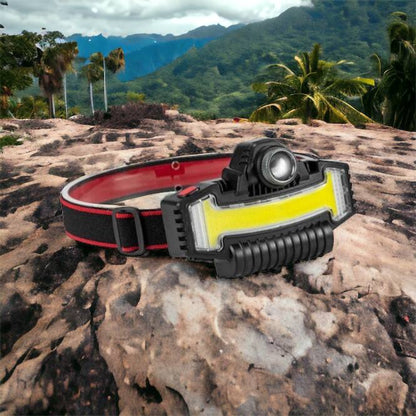 Налобный фонарик Bailong BL-W685-LTS+COB+RGB, 5 режимов, водостойкий, ударостойкий, USB кабель Type-c