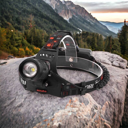 Налобный фонарь Bailong BL-T32-P50, мощный налобный светодиодный фонарик на голову, три режима