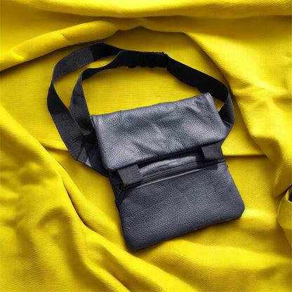 Тактична шкіряна сумка з кобурою, чоловічий месенджер, барсетка - чорний слінг, чоловіча сумка через плече