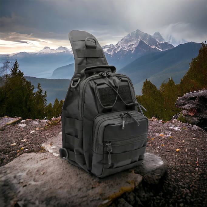 Качественная тактическая сумка, укрепленная мужская сумка рюкзак тактическая слинг. Цвет: черный